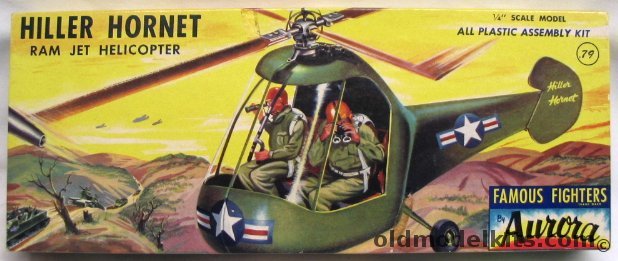 Aurora 1/48 Hiller Hornet Ram Jet Helicopter, 501-79 plastic model kit